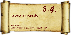Birta Gusztáv névjegykártya