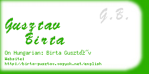 gusztav birta business card